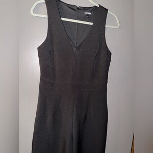 Express Black Sleeveless V-Neck Jumpsuit